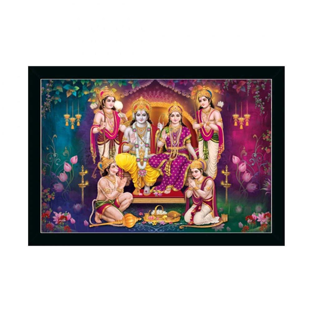 Generic Ayodhya Ram Mandir Painting with Synthetic Photo Frame (Multicolor)