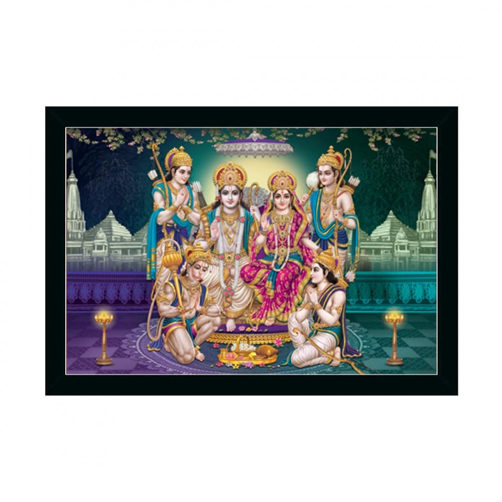 Generic Ayodhya Ram Mandir Painting with Synthetic Photo Frame (Multicolor)