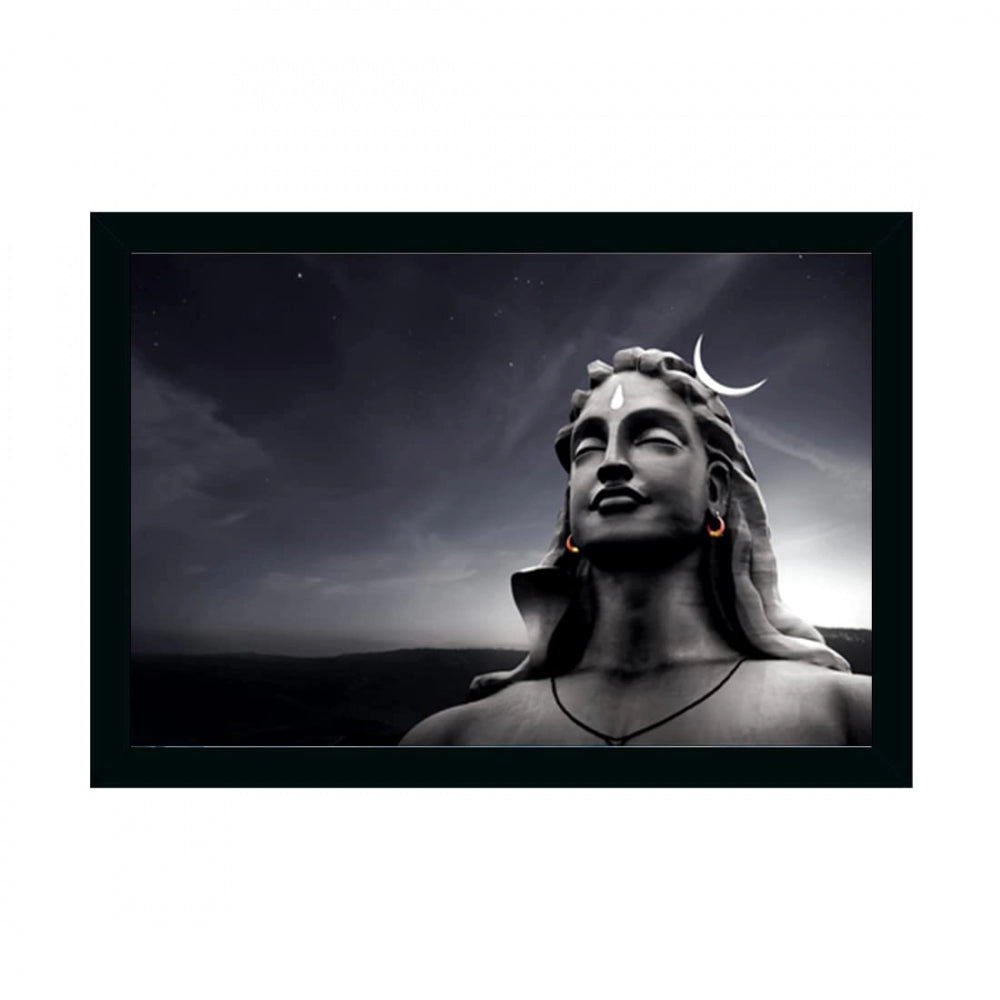 Generic Adiyogi Mahakal Painting with Synthetic Photo Frame (Multicolor)