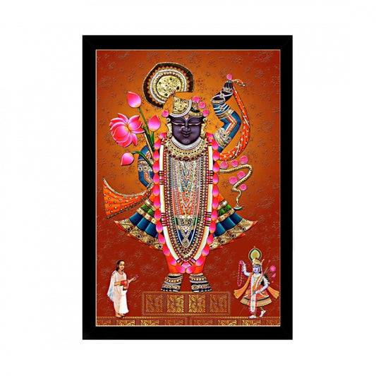 Generic Shrinathji Painting with Synthetic Photo Frame (Multicolor)