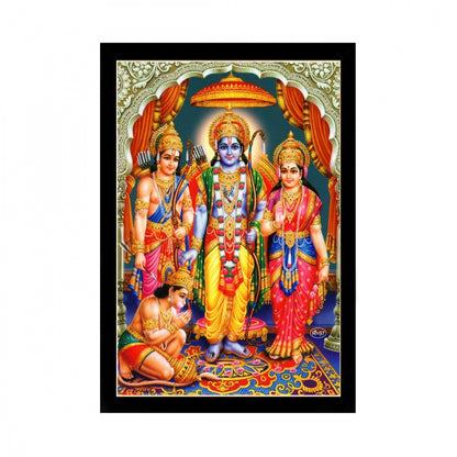 Generic Shree Ram Painting with Synthetic Photo Frame (Multicolor)