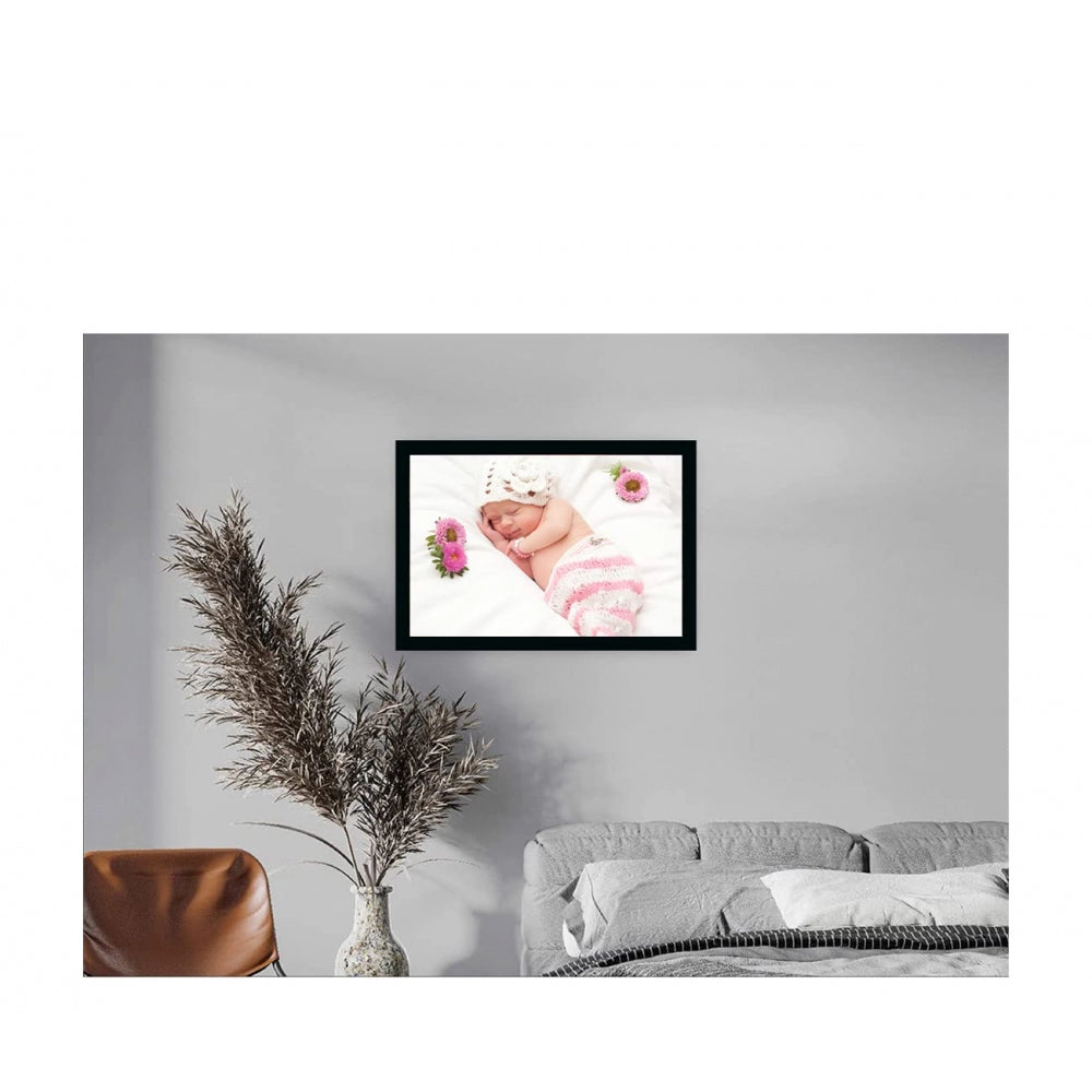 Generic Baby Photo Painting with Synthetic Photo Frame (Multicolor)