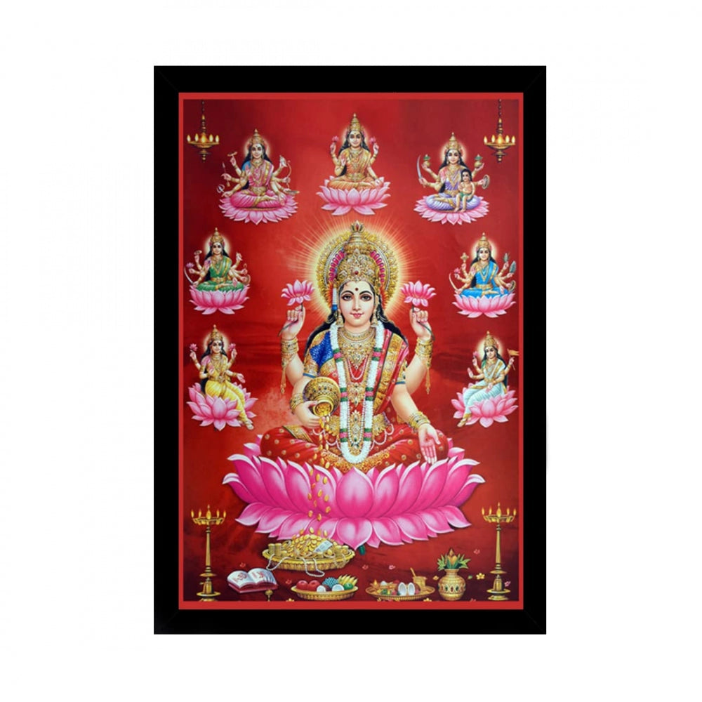 Generic Maa Laxmi Painting with Synthetic Photo Frame (Multicolor)