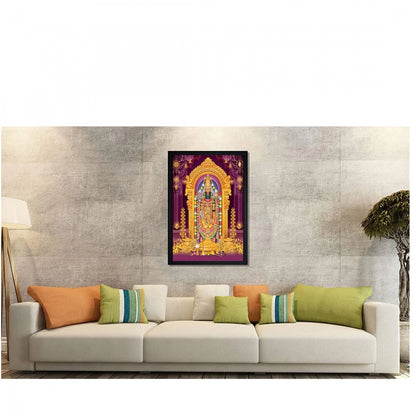 Generic Tirupati Balaji Painting with Synthetic Photo Frame (Multicolor)