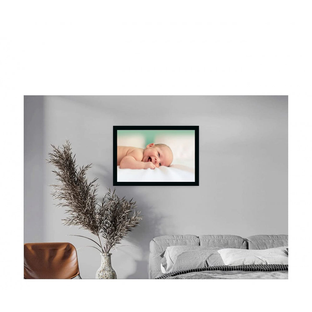 Generic Baby Photo Painting with Synthetic Photo Frame (Multicolor)