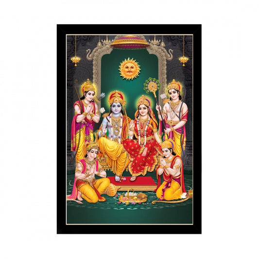 Generic Shree Ram Painting with Synthetic Photo Frame (Multicolor)