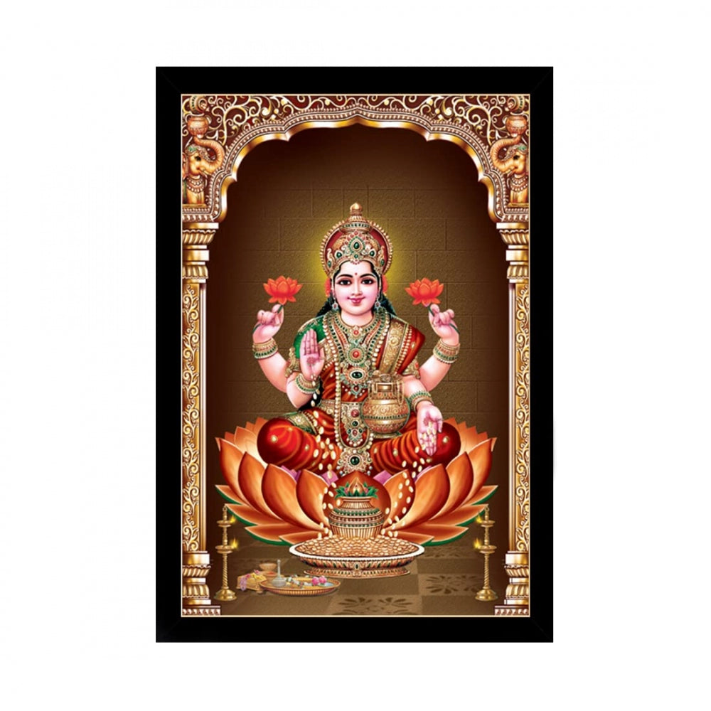 Generic Maa Laxmi Painting with Synthetic Photo Frame (Multicolor)