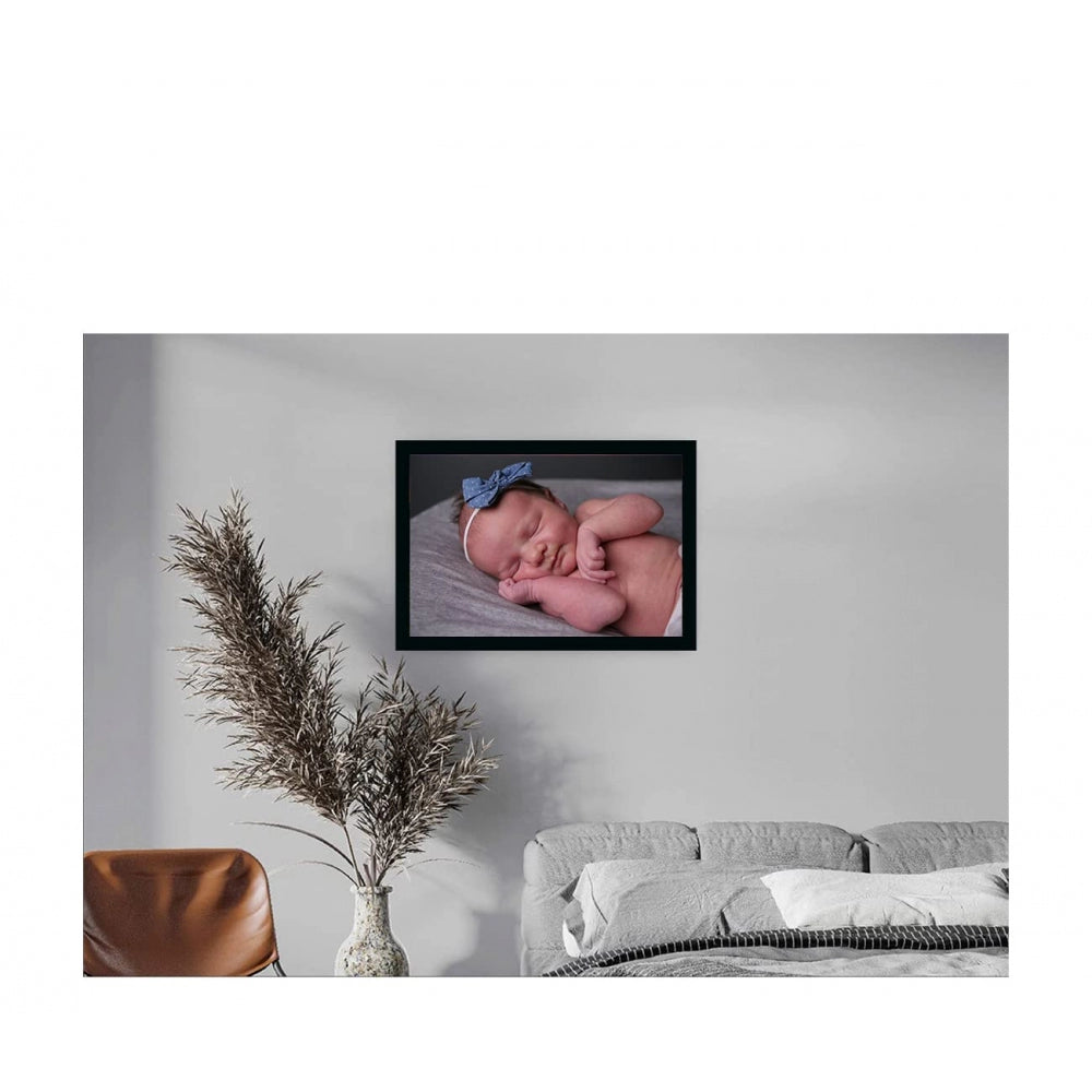 Generic Baby Photo Painting with Synthetic Photo Frame (Multicolor)