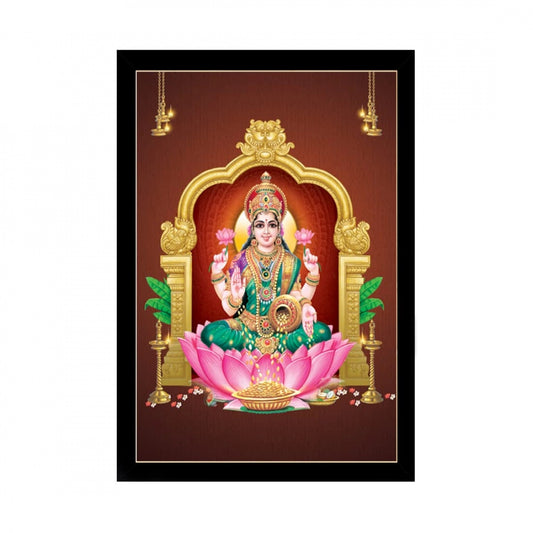 Generic Maa Laxmi Painting with Synthetic Photo Frame (Multicolor)