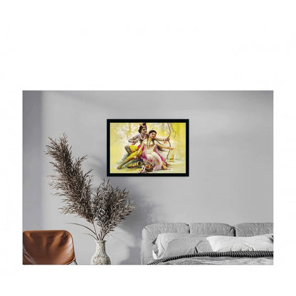 Generic Shree Ram Painting with Synthetic Photo Frame (Multicolor)