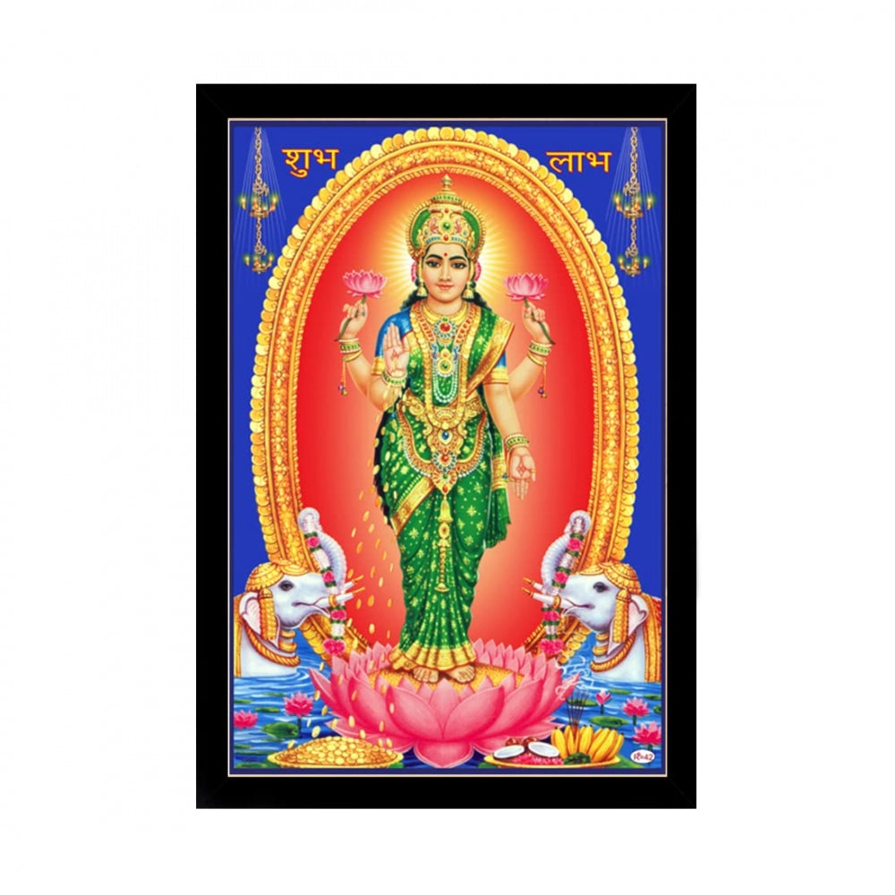 Generic Maa Laxmi Painting with Synthetic Photo Frame (Multicolor)