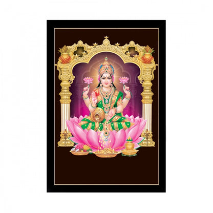 Generic Maa Laxmi Painting with Synthetic Photo Frame (Multicolor)