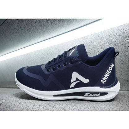 Generic Men's Solid Synthetic Casual Shoes (Navy Blue)