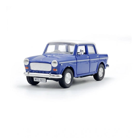 Generic Plastic Old Model Fiat Openable Doors Pull Back Action Collectible Car For Kids (Blue)