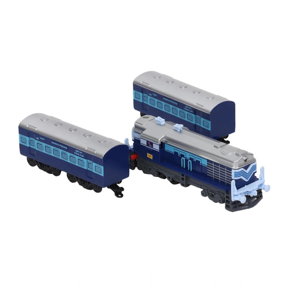 Generic Plastic Passenger Train Set With Tracks For Kids (Blue)