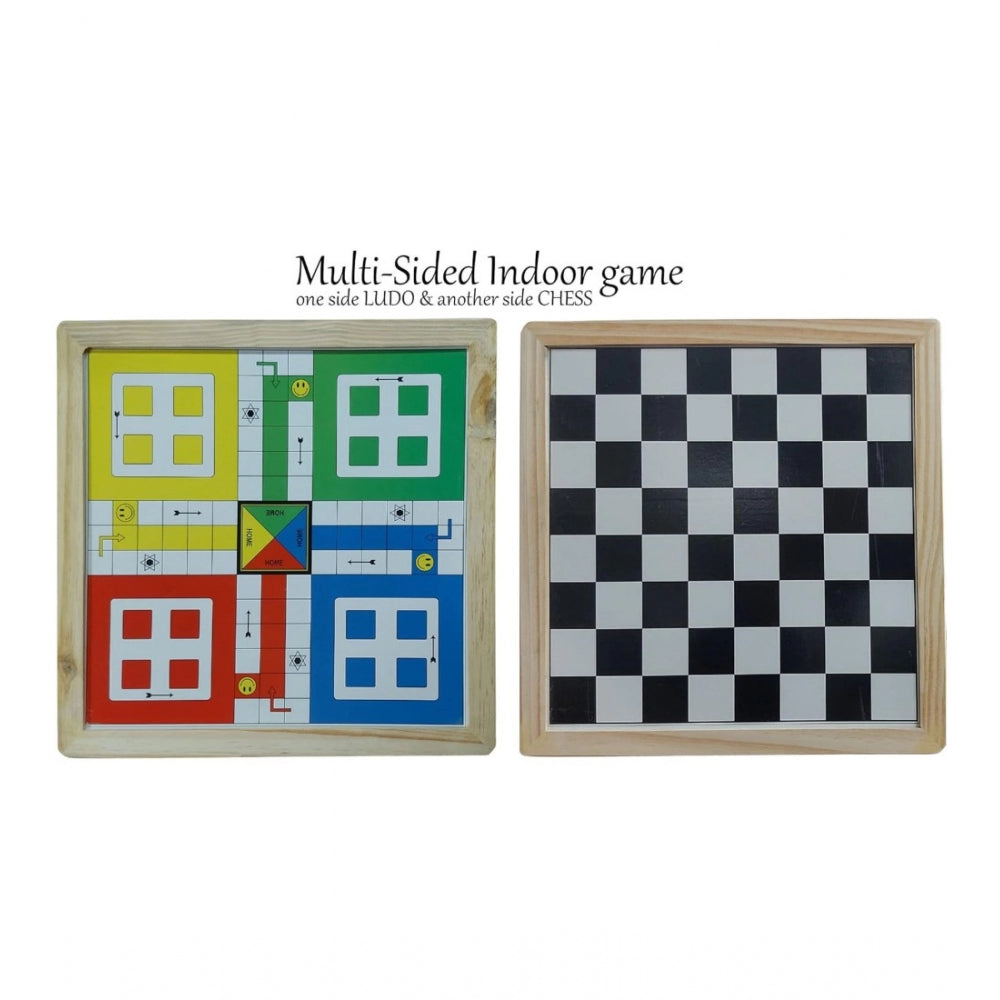 Generic Plastic Front And Back Ludo And Chess Board Games For Kids (Multicolor)