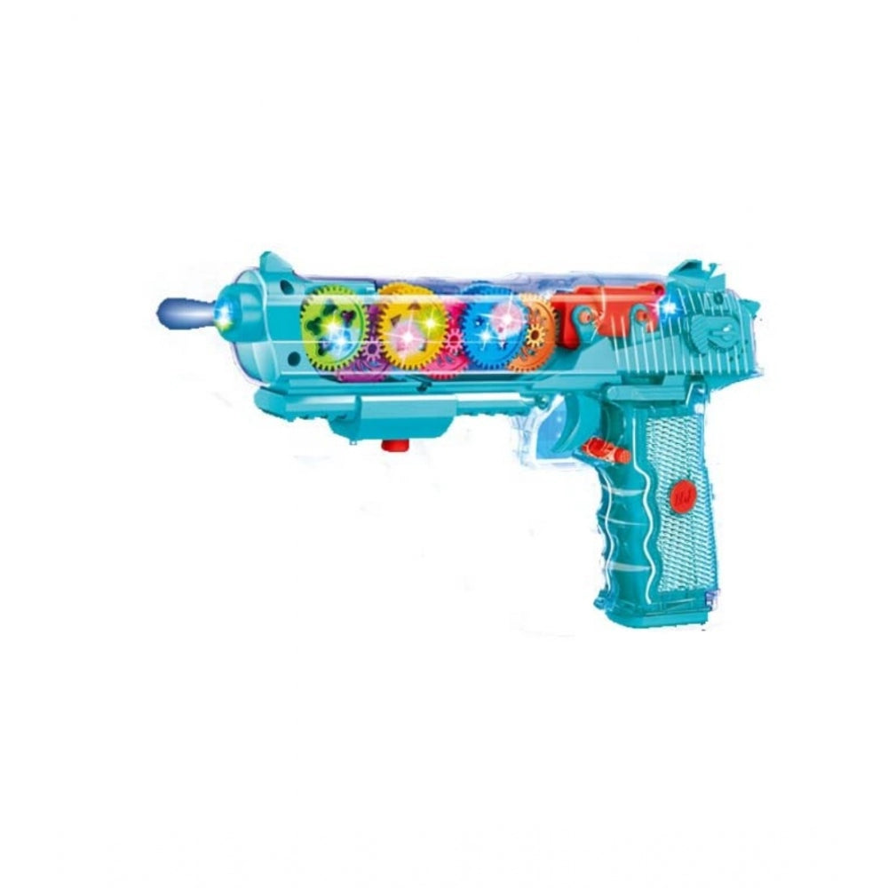 Generic Plastic Laser And Flashing 3D Light With Transparent Musical Gun For Kids (Multicolor)