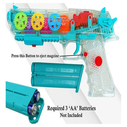 Generic Plastic Laser And Flashing 3D Light With Transparent Musical Gun For Kids (Multicolor)