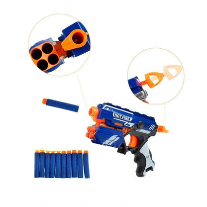 Generic Plastic Blaze Storm Soft Bullet Toy Gun For Boy With 10 Safe Soft Foam Bullet Shooting Gun (Blue)