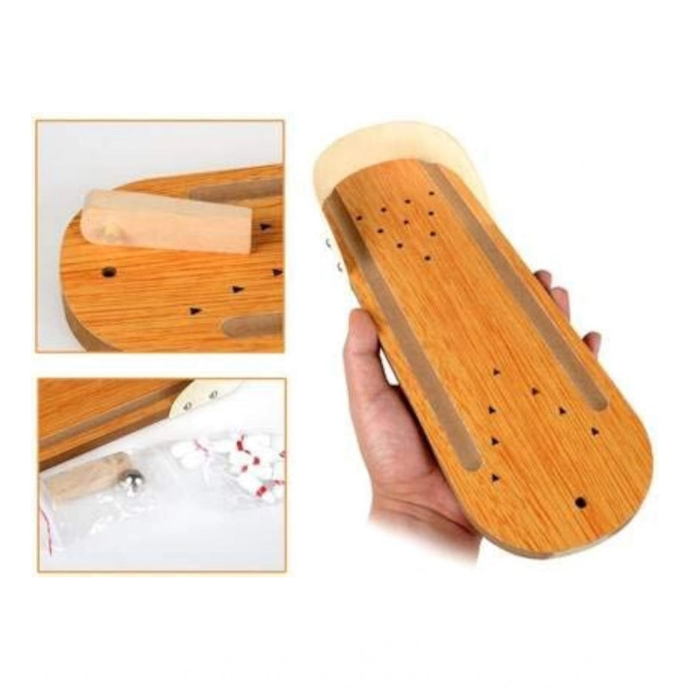 Generic Wood  Mini Fun Wooden Bowling Game (Wood Color)