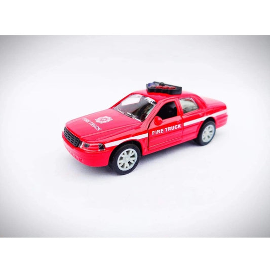 Generic Plastic Diecast Metal Pullback Police Car (Red)