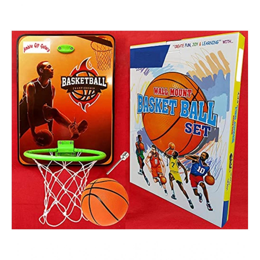 Generic Plastic Basketball For Kids Hanging Board With Ball (Multicolor)