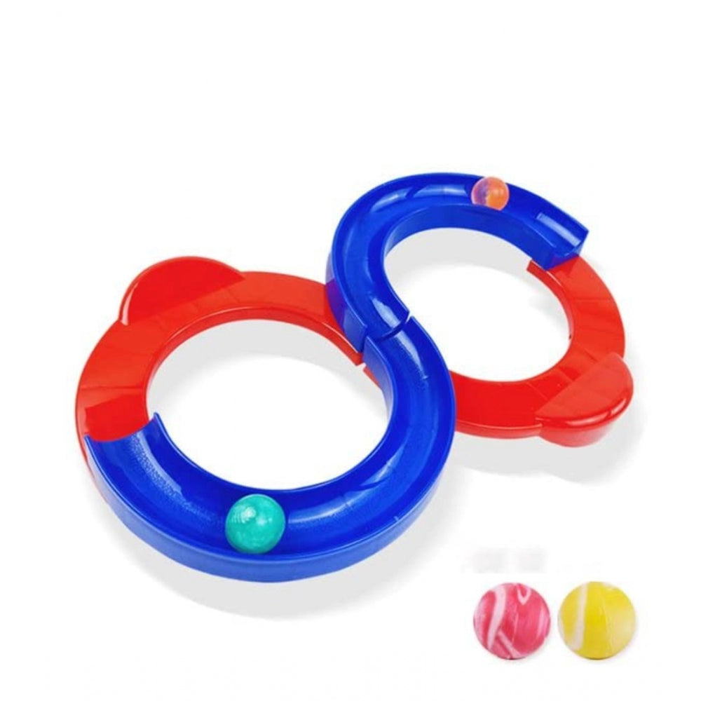 Generic Plastic 8 Shape Infinite Loop Interaction Balancing Track Toy Creative Track With 3 Bouncing Balls For Kids (Multicolor)