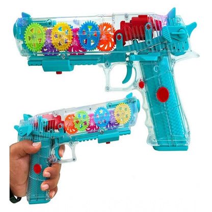 Generic Plastic Laser And Flashing 3D Light With Transparent Musical Gun For Kids (Multicolor)