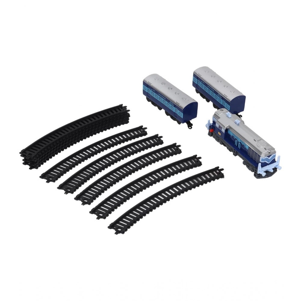 Generic Plastic Passenger Train Set With Tracks For Kids (Blue)