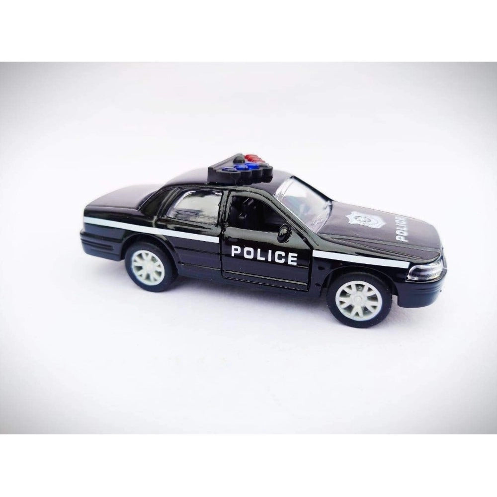 Generic Plastic Diecast Metal Pullback Police Car (Red)