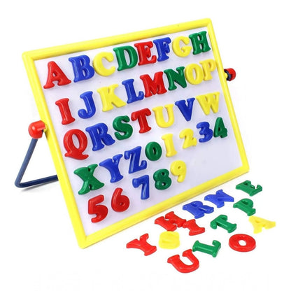 Generic Plastic 2 In 1 Magnetic Alphabets  Numbers Comem Writing Board For Kids (Multicolor)