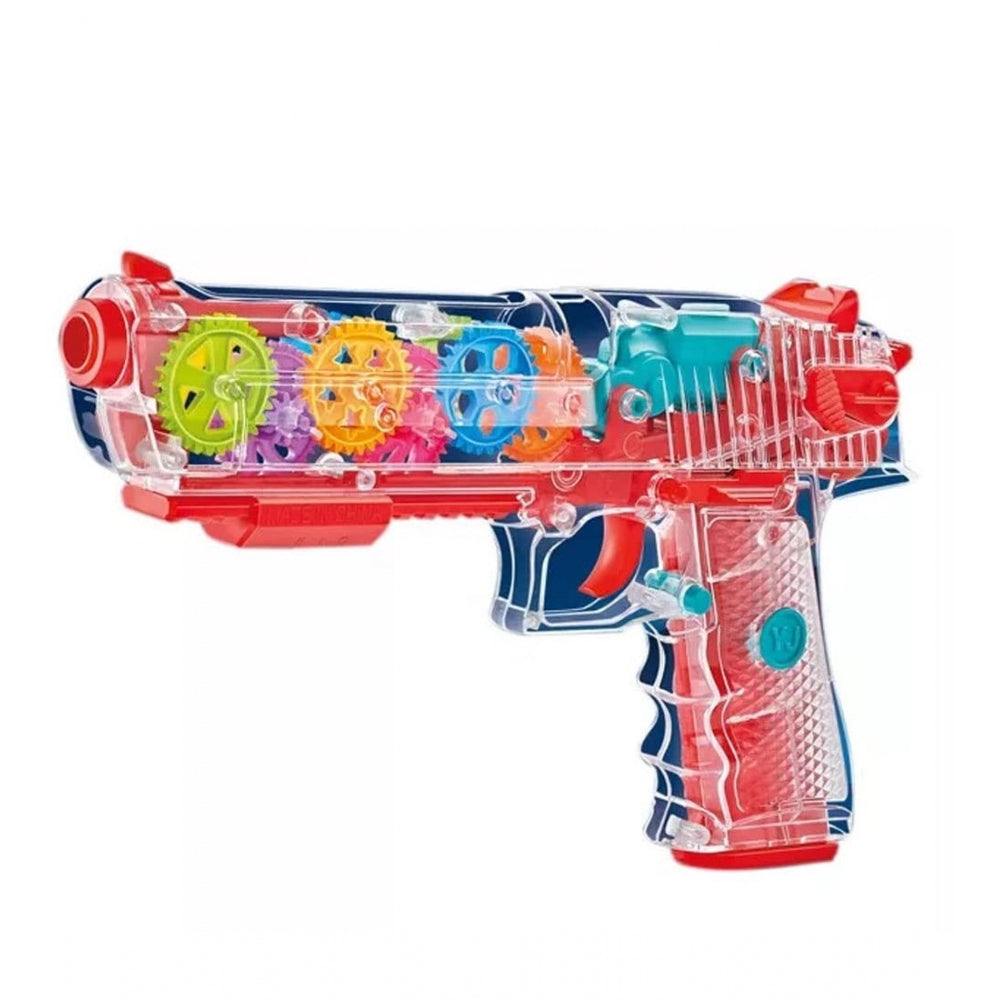 Generic Plastic Laser And Flashing 3D Light With Transparent Musical Gun For Kids (Multicolor)