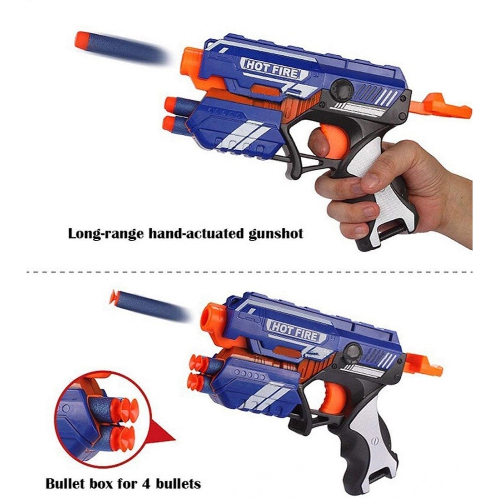 Generic Plastic Blaze Storm Soft Bullet Toy Gun For Boy With 10 Safe Soft Foam Bullet Shooting Gun (Blue)