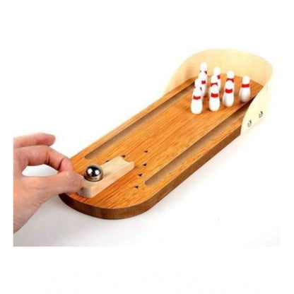 Generic Wood  Mini Fun Wooden Bowling Game (Wood Color)