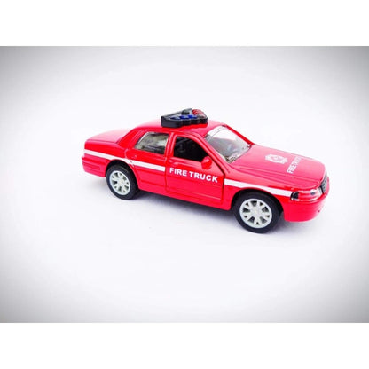 Generic Plastic Diecast Metal Pullback Police Car (Red)