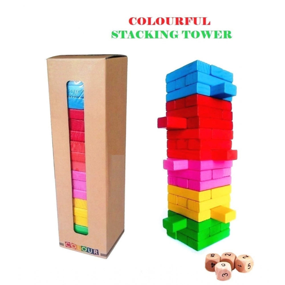 Generic Wood Wooden Building Blocks Game 48 Pcs Set (Assorted)