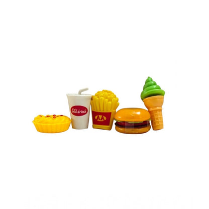 Generic Plastic Doll Set With Fast Food Accessories (Yellow)