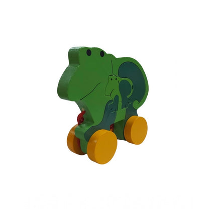 Generic Wooden Pull Along Toy For Babies  Toddlers Frog (Multicolor)