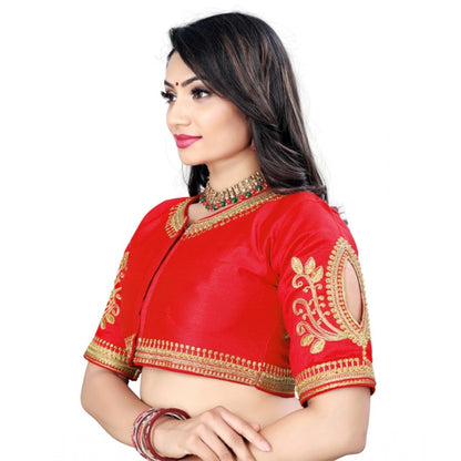 Generic Women's Phantom Embroidery Readymade Blouse (Red, Size: Free Size)