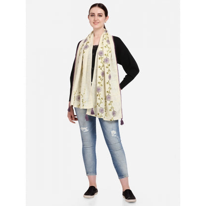 Generic Women's Cotton Opaque Stole (Lemon, Length: 1.5 to 2 Mtr)