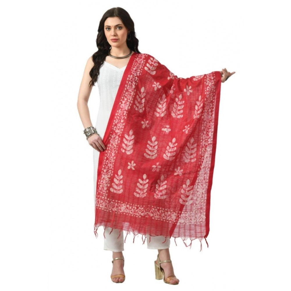 Generic Women's Cotton Printed Dupatta (Rani, Length: Free Size)