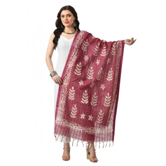 Generic Women's Cotton Printed Dupatta (Levender, Length: Free Size)