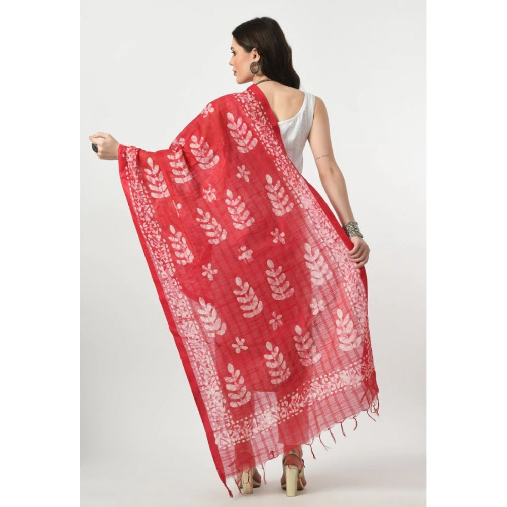 Generic Women's Cotton Printed Dupatta (Rani, Length: Free Size)