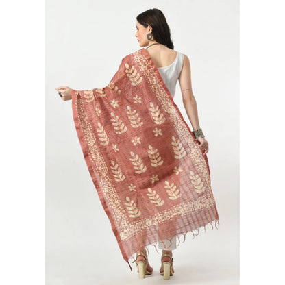 Generic Women's Cotton Printed Dupatta (Brown, Length: Free Size)