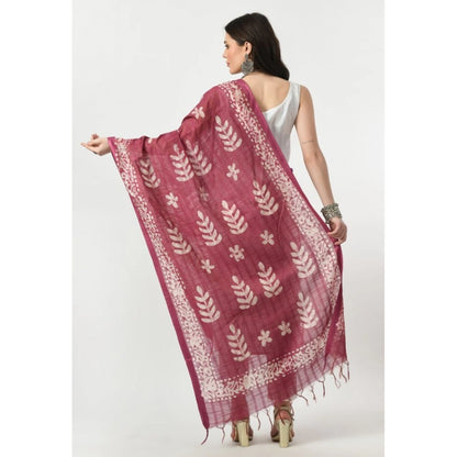 Generic Women's Cotton Printed Dupatta (Levender, Length: Free Size)