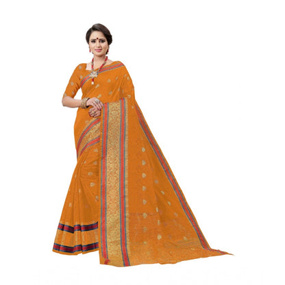 Generic Women's Cotton Silk Designer Weaving Saree With Unstitched Blouse (Mustered, 5.50 Mtrs)