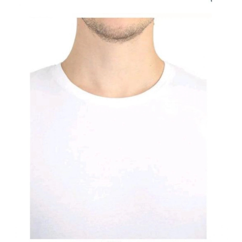 Generic Men's Casual Short Sleeves Cotton Round Neck T-shirt (White)