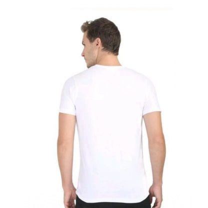 Generic Men's Casual Short Sleeves Cotton Round Neck T-shirt (White)