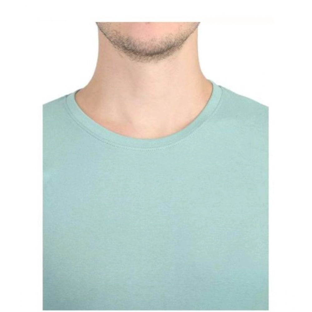 Generic Men's Casual Short Sleeves Cotton Round Neck T-shirt (Green)