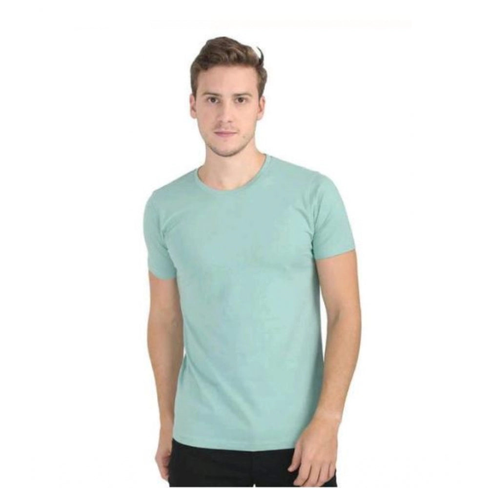 Generic Men's Casual Short Sleeves Cotton Round Neck T-shirt (Green)